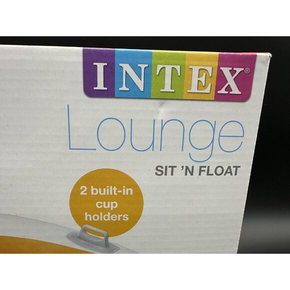 Intex Sit N Float Inflatable Lounge Pool Chair Swimming Beach Orange New In Box - Picture 6 of 14